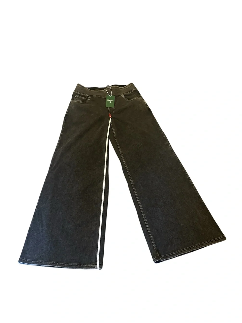 Halara Wide Leg Black Women's Jeans with Elastic Waist - Picture 4 of 8